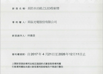 具防水功能之 LED 投射燈專利